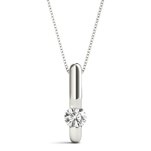 Lottie Tension Set Solitaire Pendant Necklace