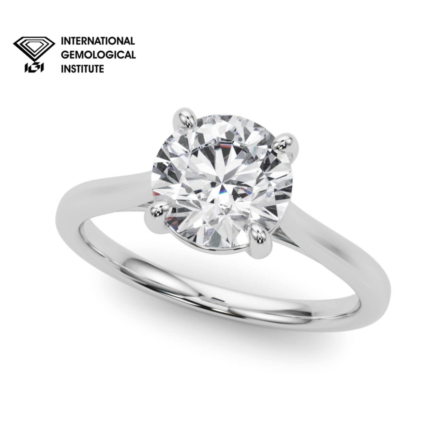 2 Ct Lab-Created Diamond Round Cut Ayelisa  in 18K White Gold