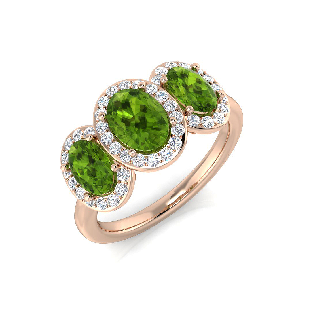 Jenoline Peridot 4 Prong  Engagement Ring