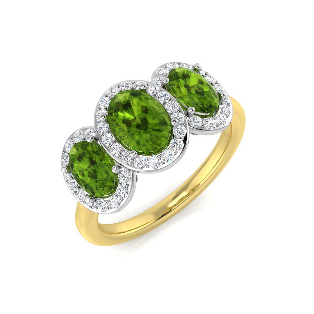 Jenoline Peridot 4 Prong  Engagement Ring