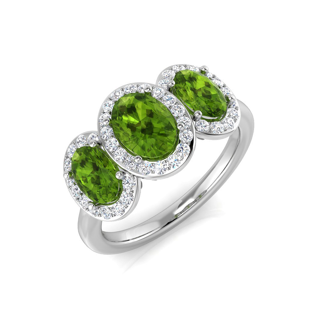 2.35 Ct Peridot Oval Cut Jenoline  in Silver 925
