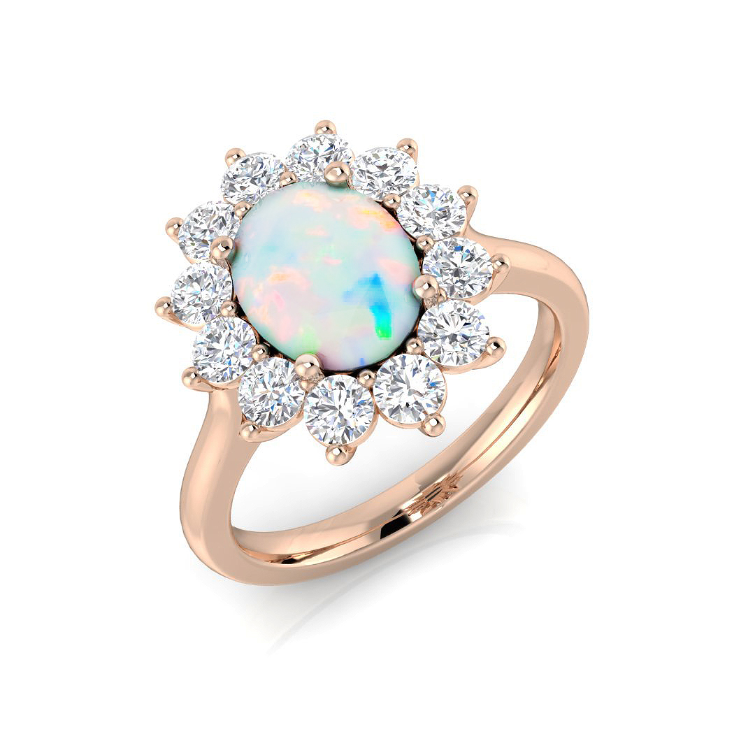 Estina Rose Gold Prong set Opal Gemstone