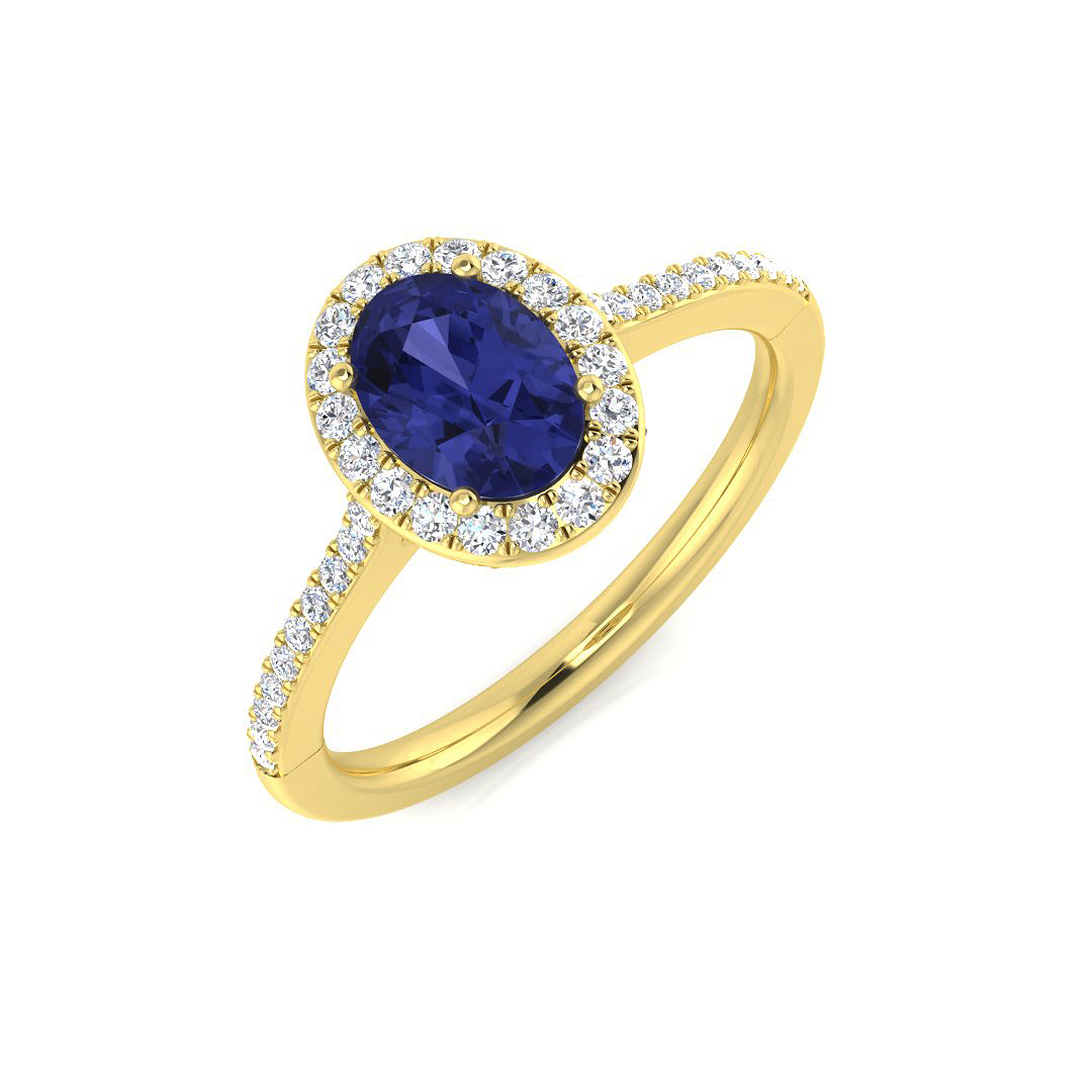 Reina Tanzanite Yellow Gold 4 Prong 