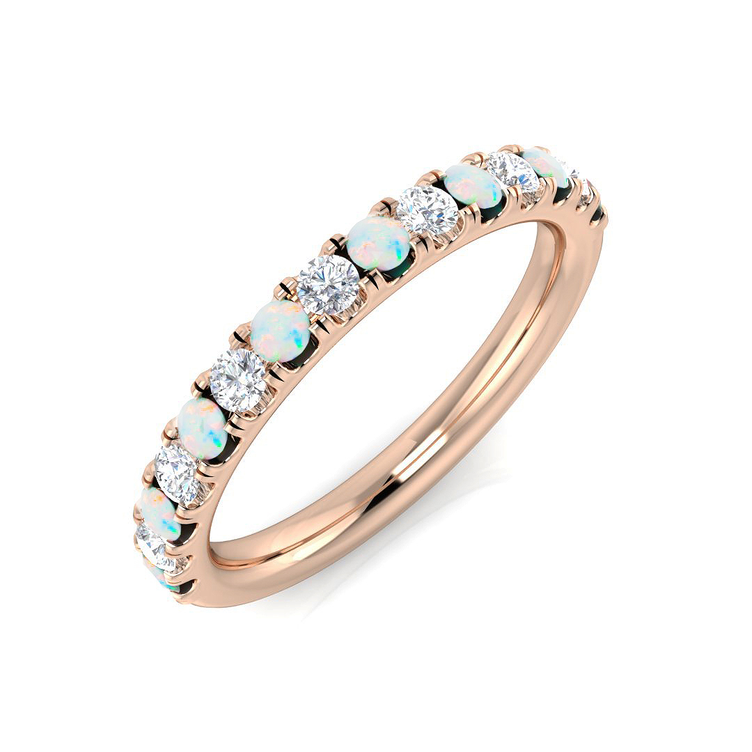 Earnista Rose Gold Claw Set Opal Gemstone