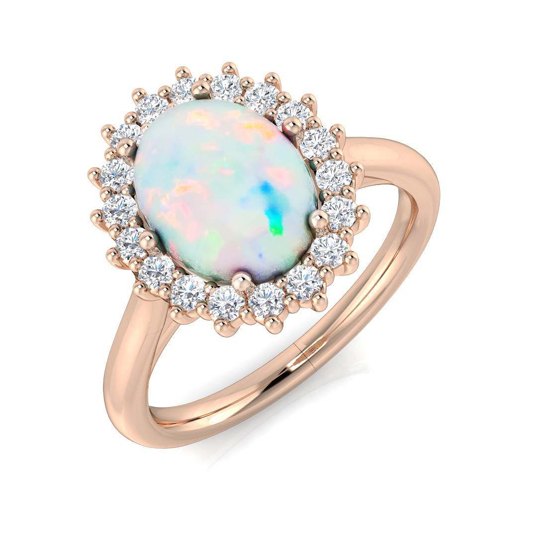 Enstilin Rose Gold Prong set Opal Gemstone