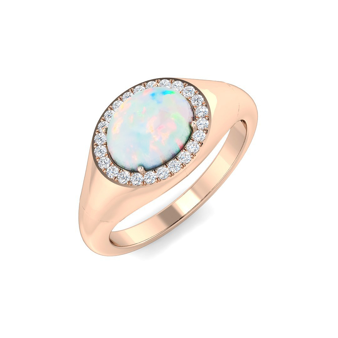 Fraistlin Rose Gold Claw Set Opal Gemstone