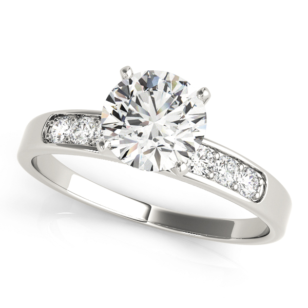 0.1 Ct Natural Diamond Round Cut Zylah  Side Stone Engagement Rings in Silver 925