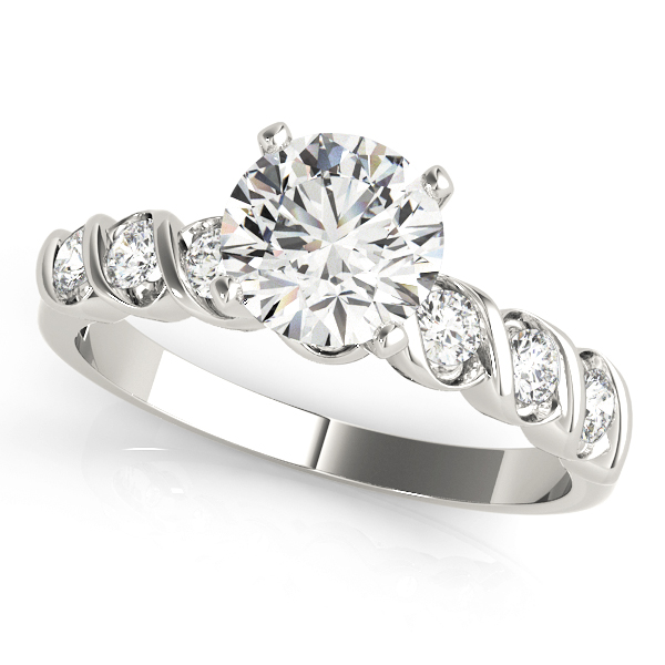 0.2 Ct Natural Diamond Round Cut Steffnia  Side Stone Engagement Rings in Silver 925