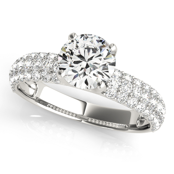 Zell Natural 4 Prong Setting Side Stone Diamond Ring