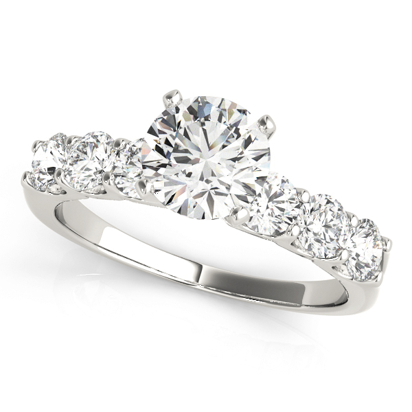 0.2 Ct Lab-Created Diamond Round Cut Sheeza  Side Stone Engagement Rings in Silver 925