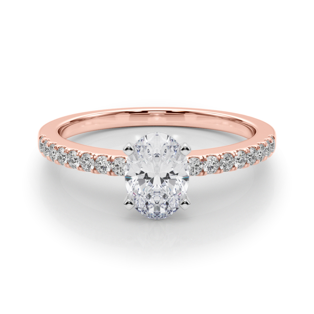 0.2 Ct Lab-Created Diamond Oval Cut Creeda  Side Stone Engagement Rings in Silver 925