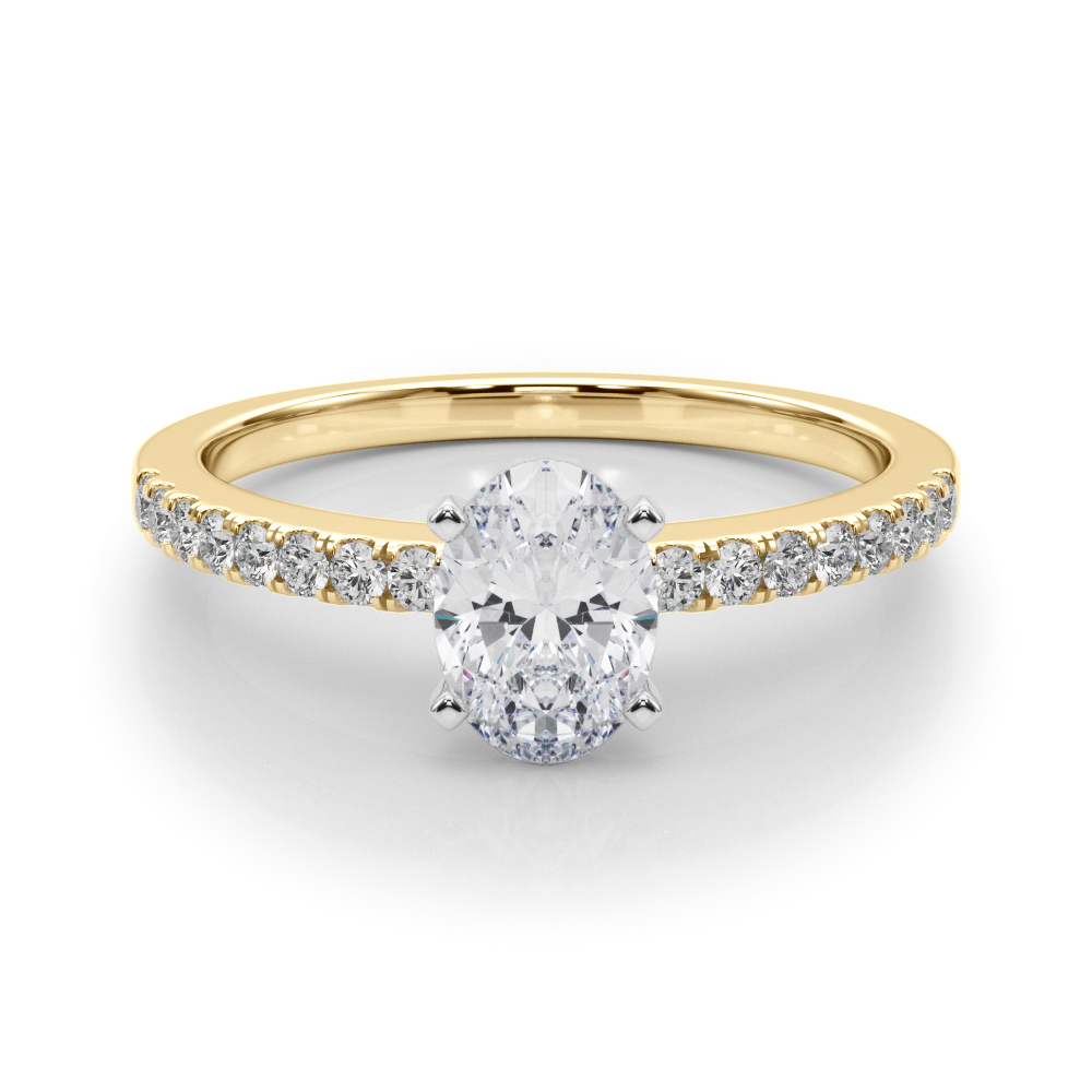 0.2 Ct Lab-Created Creeda Oval Cut Diamond  Side Stone Engagement Rings in Silver 925