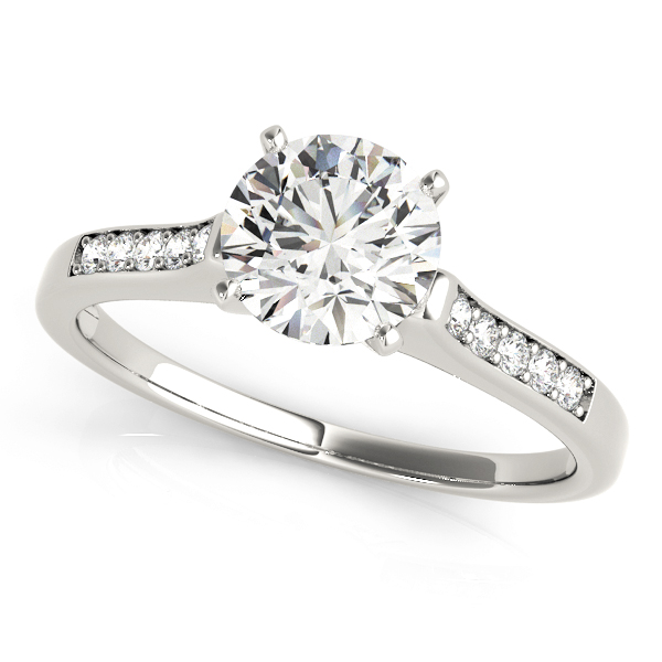 Zahar Natural Diamond 4 Prong Setting Side Stone Engagement Ring