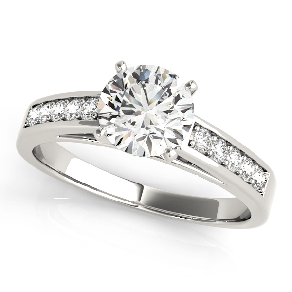 Zadie Natural Diamond 4 Prong Setting Side Stone Engagement Ring