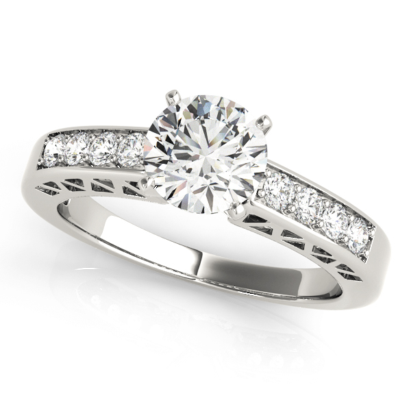 Zaylen Natural Diamond 4 Prong Setting Side Stone Engagement Ring