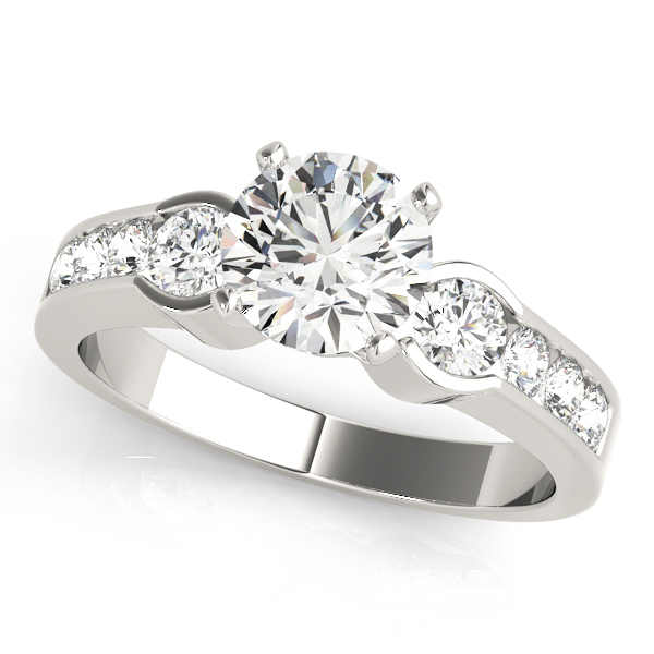 Walta Lab Grown Diamond 4 Prong Set Trilogy Engagement Ring