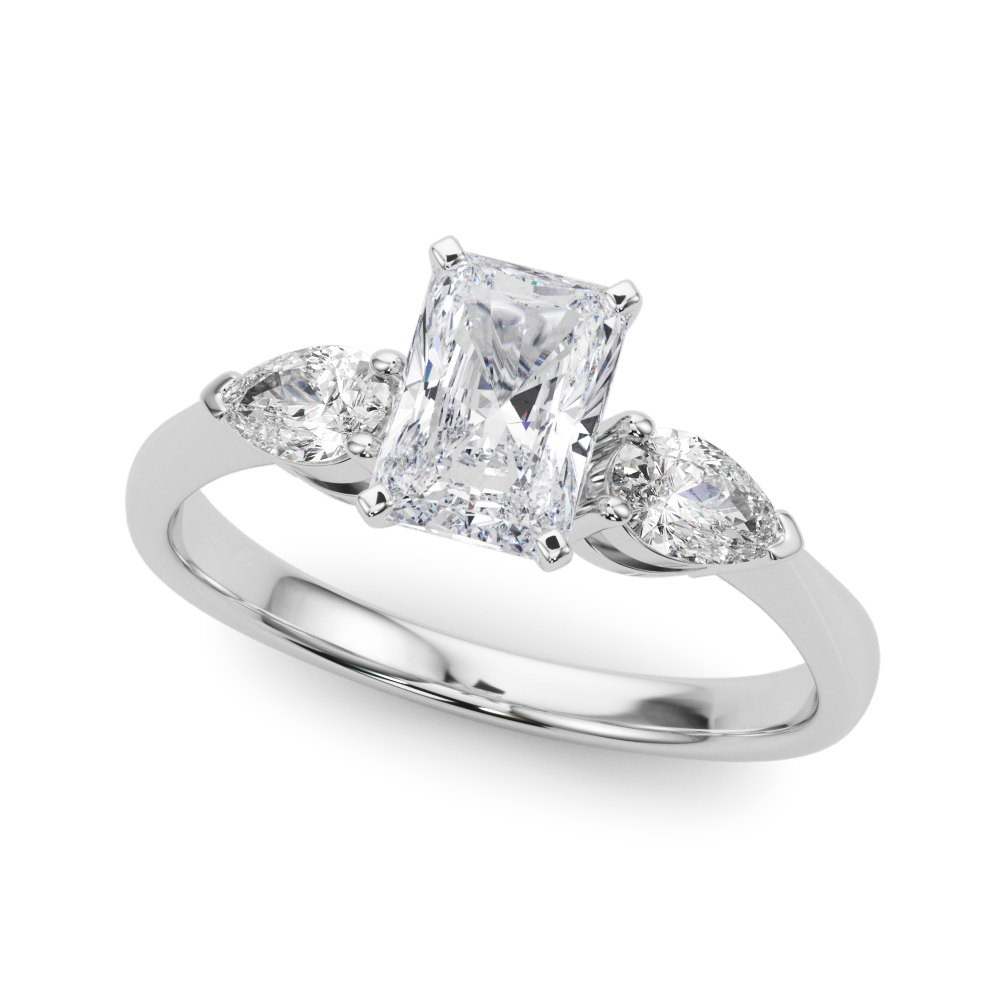 Viya Lab Grown Diamond 4 Prong Set Trilogy Engagement Ring