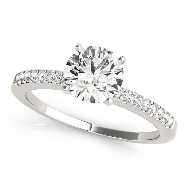0.2 Ct Lab-Created Diamond Round Cut Irin  Side Stone Engagement Rings in Silver 925