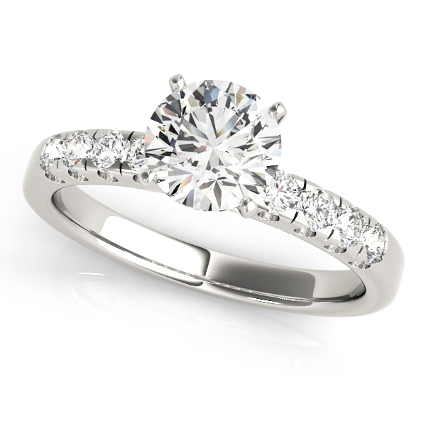0.2 Ct Lab-Created Diamond Round Cut Airlin  Side Stone Engagement Rings in Silver 925