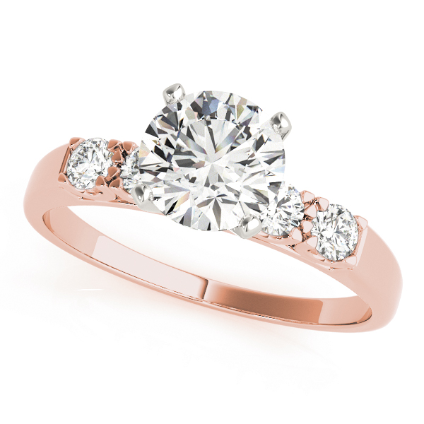 0.2 Ct Lab-Created Diamond Round Cut Celin  Side Stone Engagement Rings in Silver 925