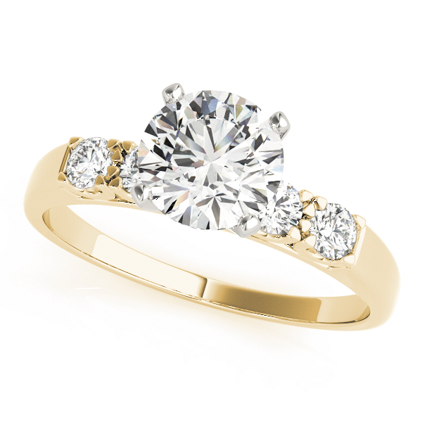0.2 Ct Lab-Created Diamond Round Cut Celin  Side Stone Engagement Rings in Silver 925