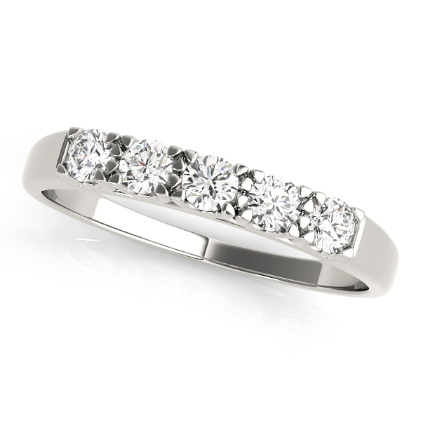 Leonal Lab Grown Platinum Prong set  5 Stone Diamond Ring