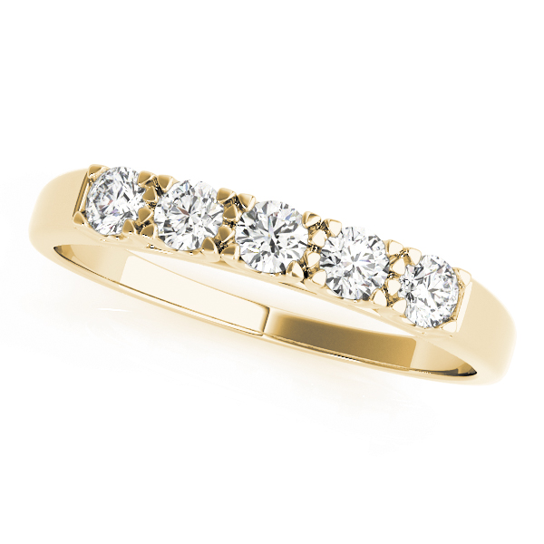 Leonal Lab Grown Yellow Gold Prong set  5 Stone Diamond Ring