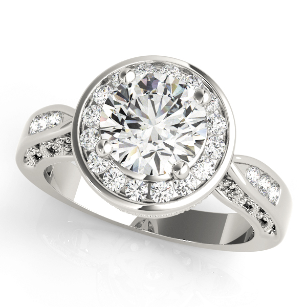 0.2 Ct Lab-Created Diamond Round Cut Elinah  Halo Engagement Rings in Silver 925