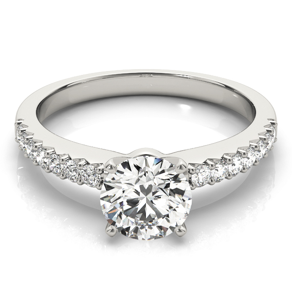 0.2 Ct Lab-Created Diamond Round Cut Rincya  Side Stone Engagement Rings in Silver 925