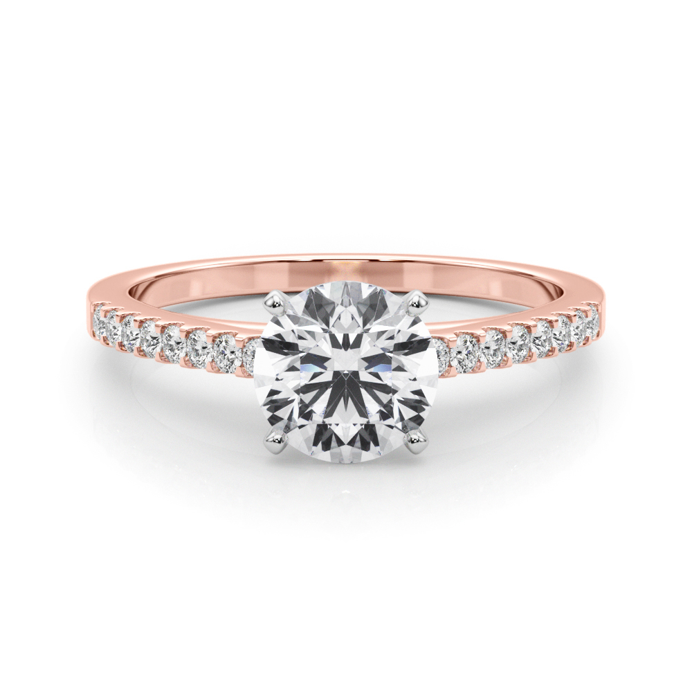 0.2 Ct Lab-Created Diamond Round Cut Rinsy  Side Stone Engagement Rings in Silver 925