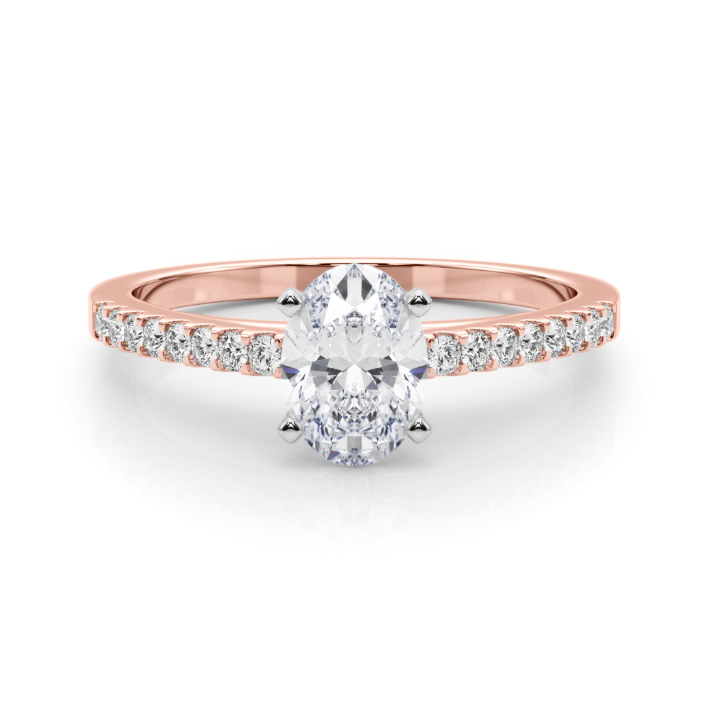 0.2 Ct Lab-Created Diamond Oval Cut Rinsy  Side Stone Engagement Rings in Silver 925