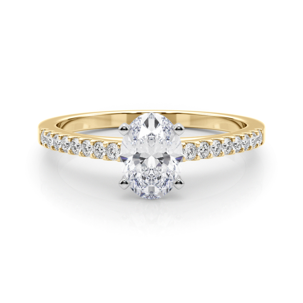 0.2 Ct Lab-Created Rinsy Oval Cut Diamond  Side Stone Engagement Rings in Silver 925