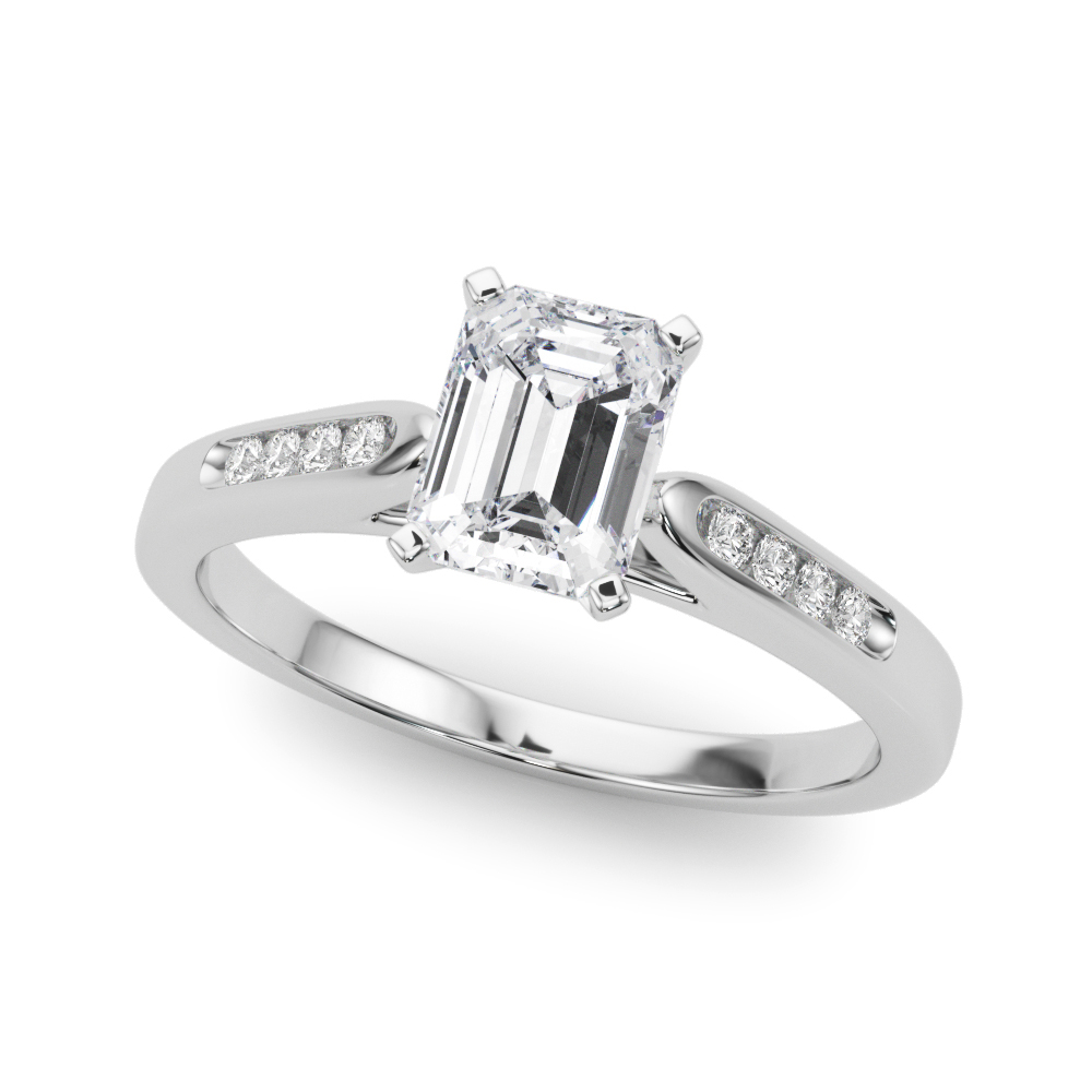 Zaiden Natural Diamond 4 Prong Setting Side Stone Engagement Ring