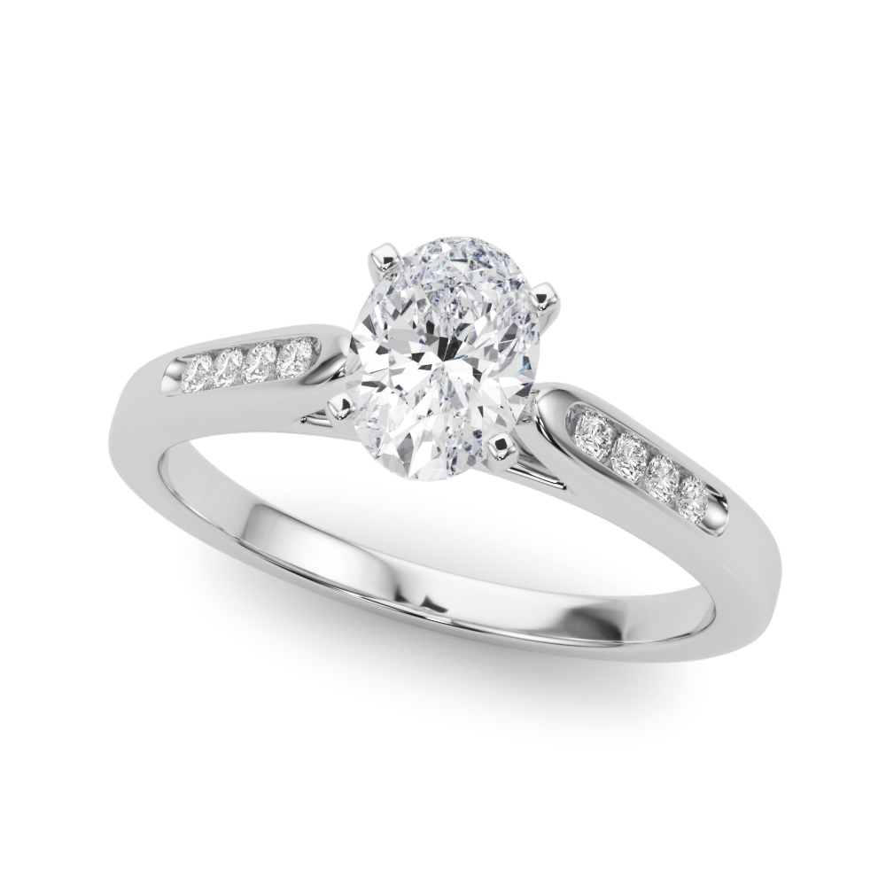 Zaire Natural Diamond 4 Prong Setting Side Stone Engagement Ring