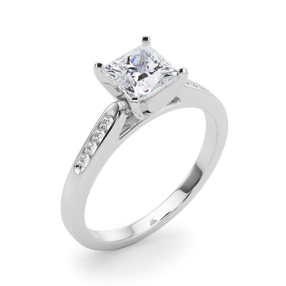 Zyaire Natural Diamond 4 Prong Setting Side Stone Engagement Ring