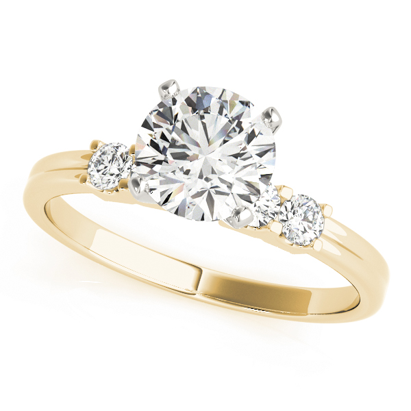 0.2 Ct Lab-Created Diamond Round Cut Beula  Side Stone Engagement Rings in Silver 925