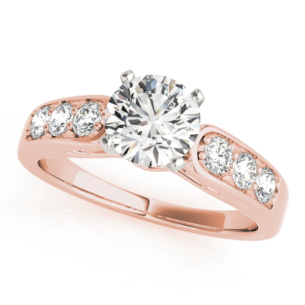 SunshineDiamonds Side Stone Engagement Rings in 9K Rose