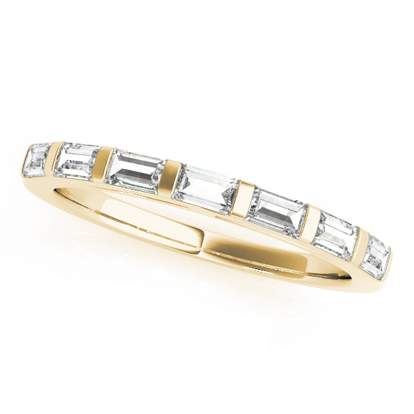 Adlin Natural Yellow Gold Bar set 7 Stone Diamond Ring