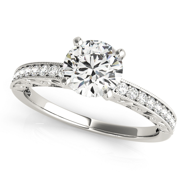 0.2 Ct Lab-Created Diamond Round Cut Mira  Side Stone Engagement Rings in Silver 925