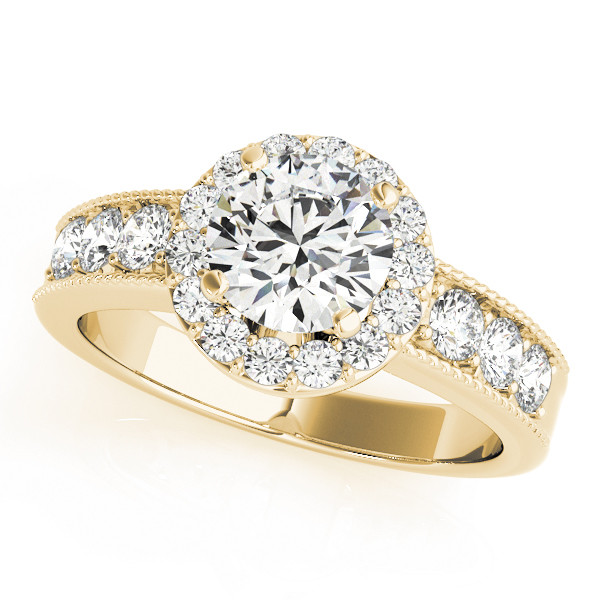 0.2 Ct Natural Round Cut Kamya  Halo Diamond Rings in Silver 925