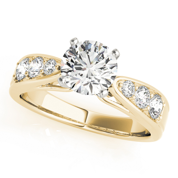SunshineDiamonds Side Stone Engagement Rings in 9K Yellow Gold and 2.00 Carat Natural Diamond