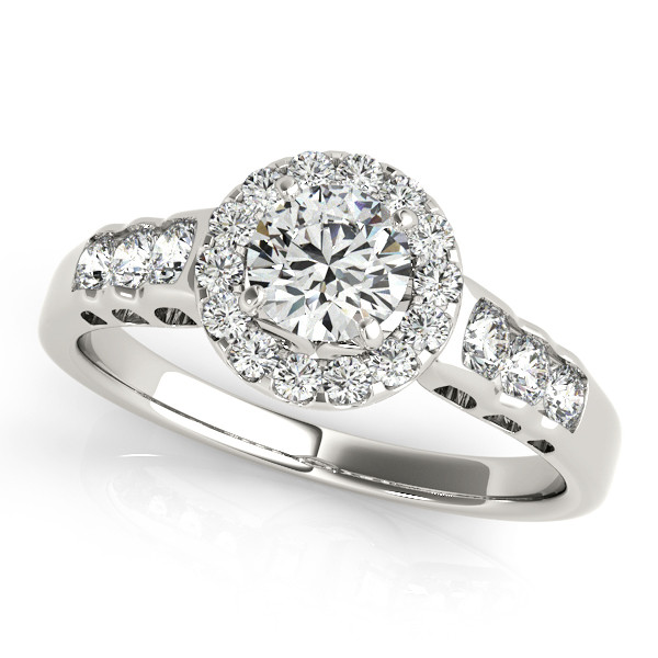 0.2 Ct Lab-Created Diamond Round Cut Katalyna Halo Engagement Rings in Silver 925
