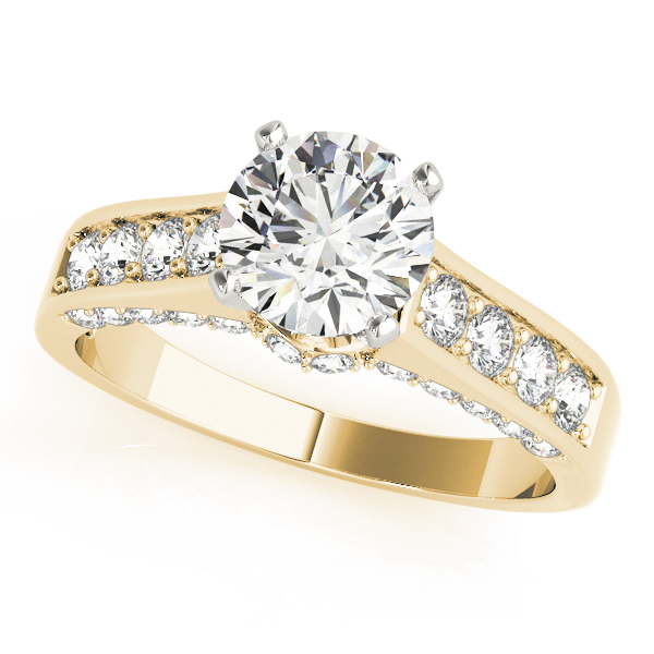 SunshineDiamonds Side Stone Engagement Rings in 9K Yellow Gold and 0.50 Carat Lab Grown Diamond