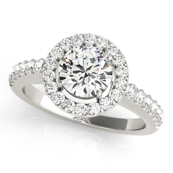 0.2 Ct Lab-Created Diamond Round Cut Liuvia Halo Engagement Rings in Silver 925