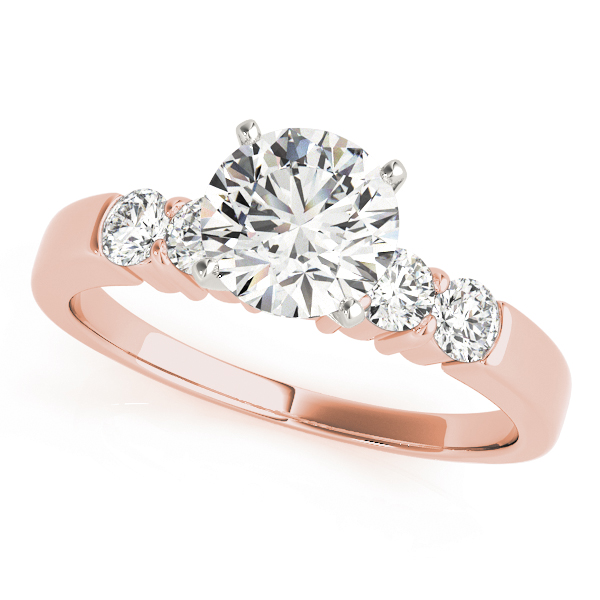 0.2 Ct Lab-Created Diamond Round Cut Deflin  Side Stone Engagement Rings in Silver 925