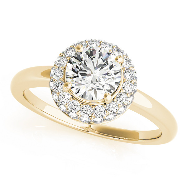 0.2 Ct Natural Round Cut Linden Halo Diamond Rings in Silver 925