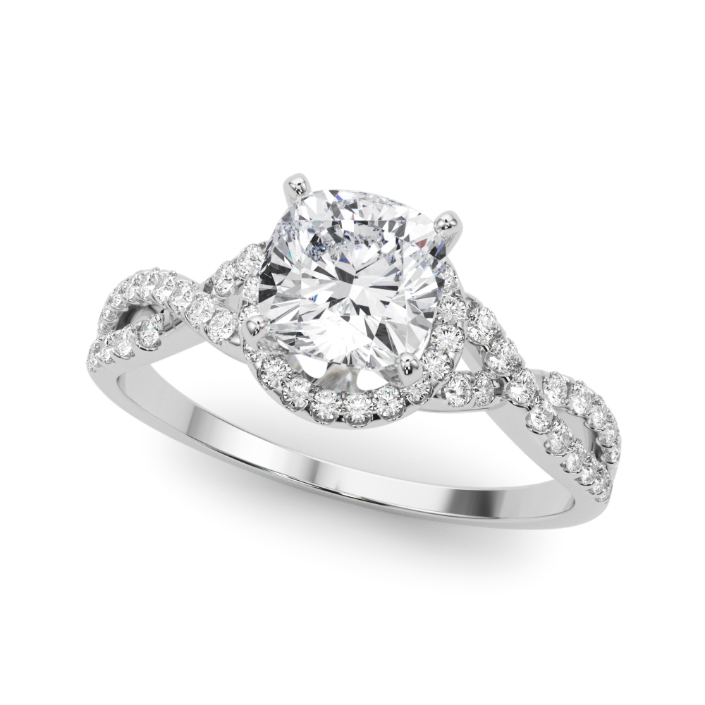 Zaylin Natural 4 Prong Setting Side Stone Diamond Ring