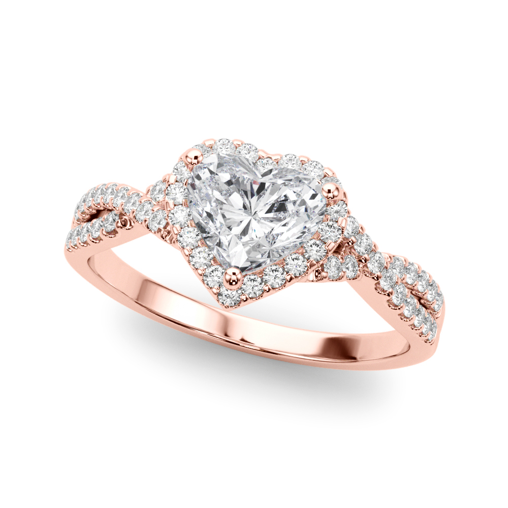 Zale Natural Rose Gold 5 Prong Setting Side Stone Diamond Ring