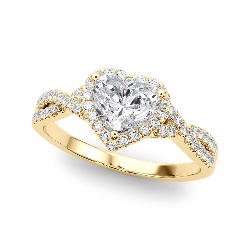 Zale Natural Yellow Gold 5 Prong Setting Side Stone Diamond Ring