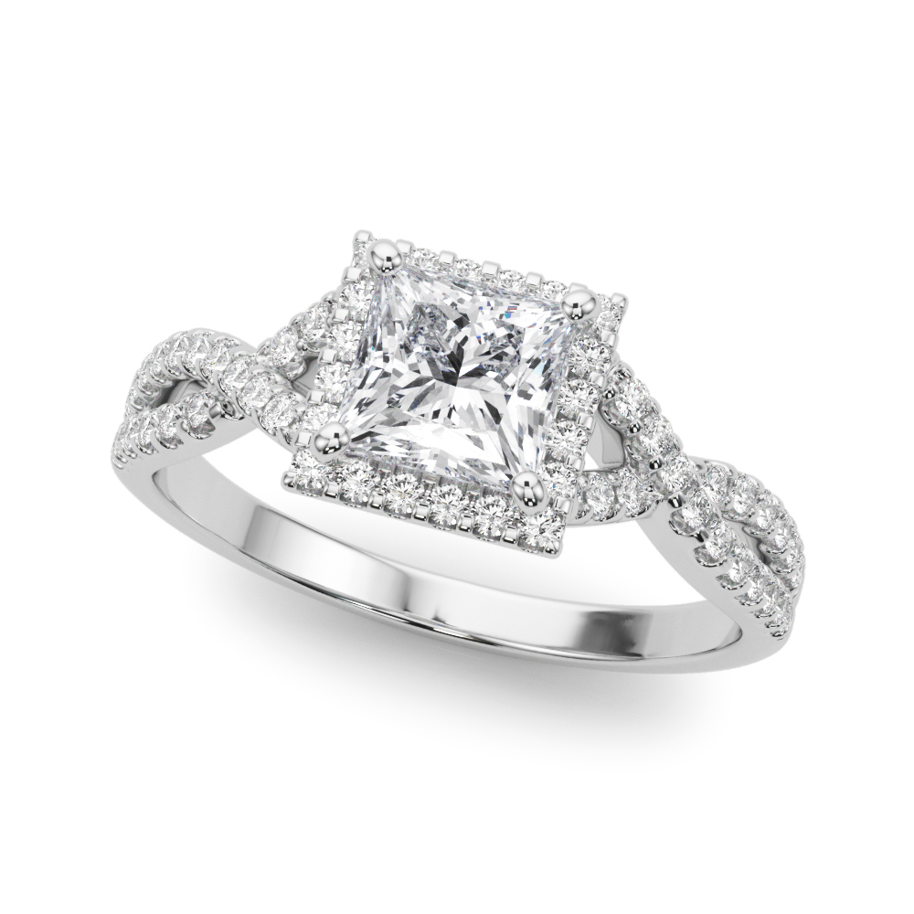 Ziara Natural 4 Prong Setting Side Stone Diamond Ring